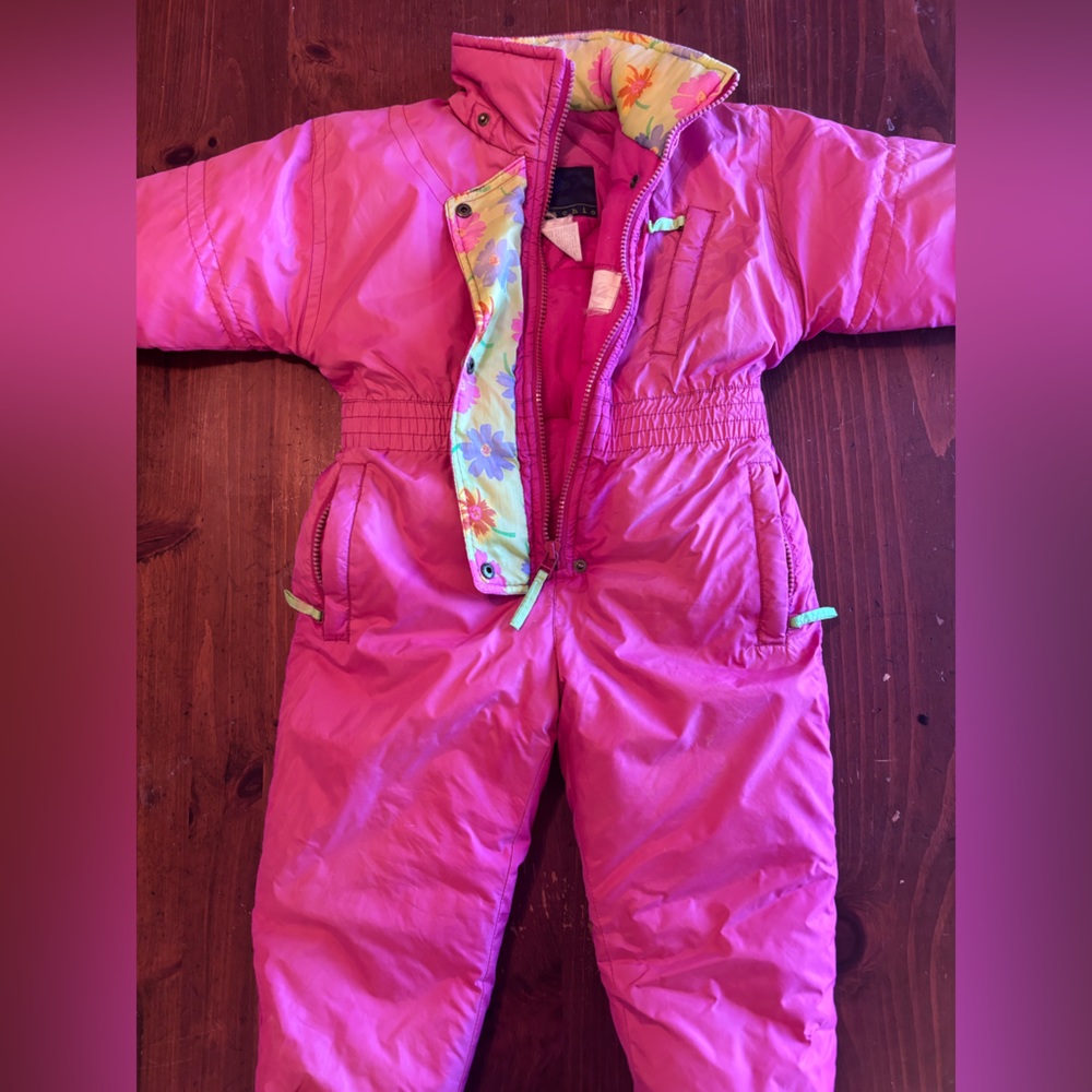Pink Snowsuit with Floral Lining